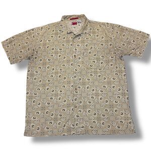 Levi’s Vintage Beige Y2K Paisley Bandana Print Button Up Shirt Men’s Size L